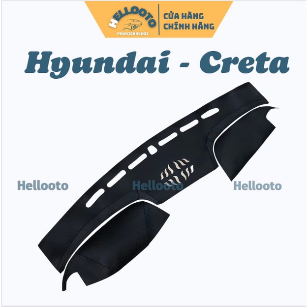 Thảm Taplo Da Carbon Xe Hyundai Creta 2022 2023- màu đen có chống trượt dưới đế chống xô lệch
