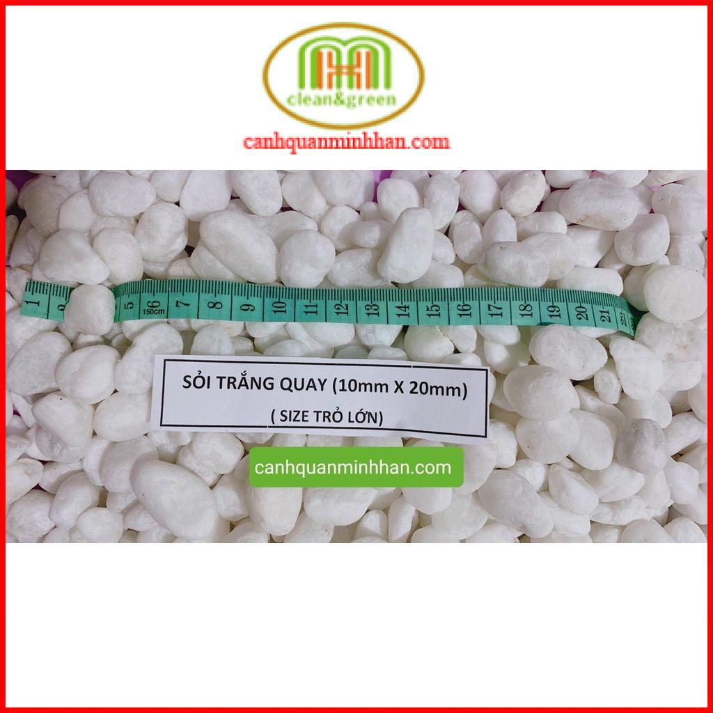Sỏi trắng trang trí 13kg lót hồ cá nhiều kích cỡ trang trí lối đi sân vườn những chậu cây cảnh Minh Hân Garden