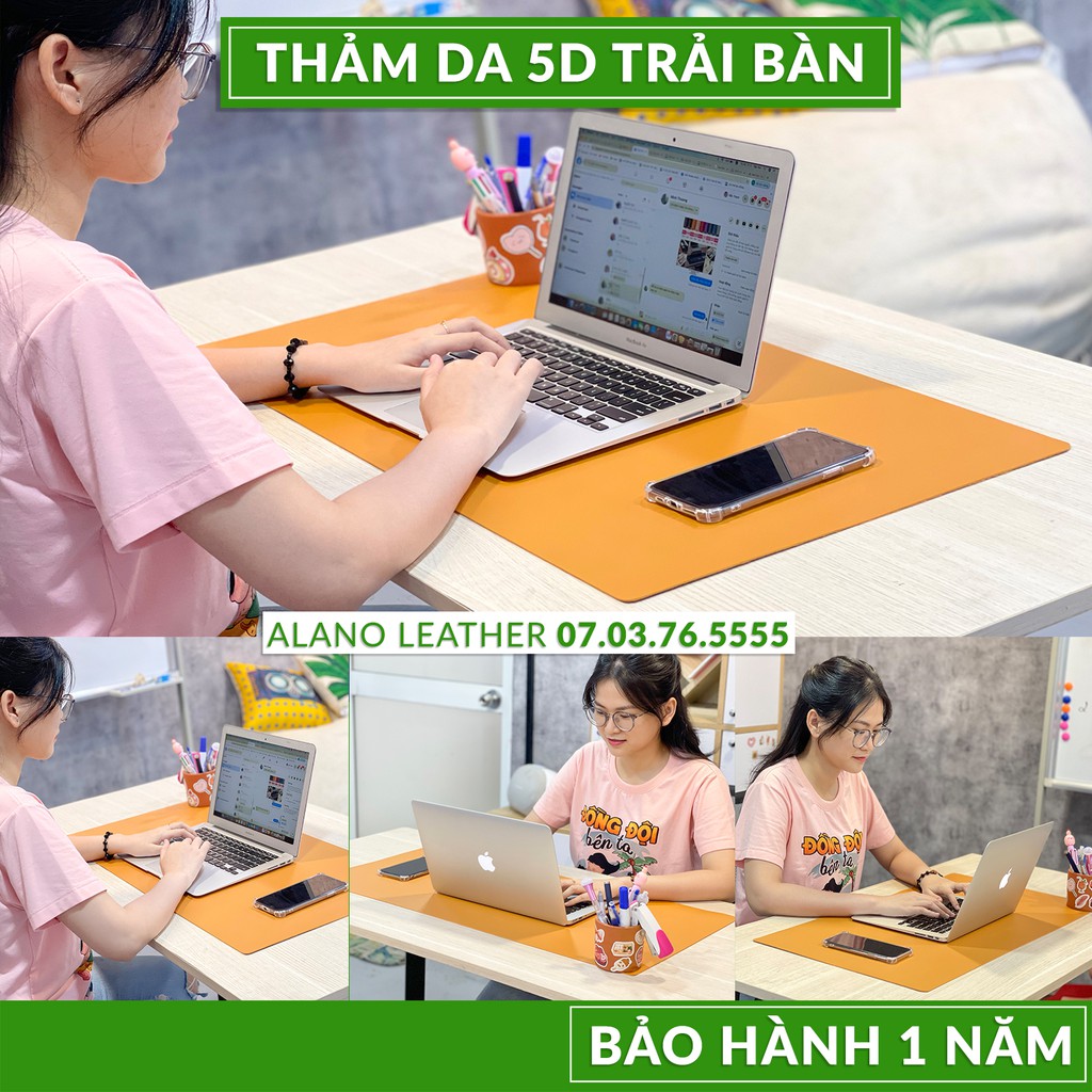 [Hình Thật / Giá Xưởng] Thảm Da Trải Bàn 5D Màu Nâu Da Bò Chống Thấm, Chống Trầy, Tiện Lợi, Bảo hành 2 Năm Tại Xưởng