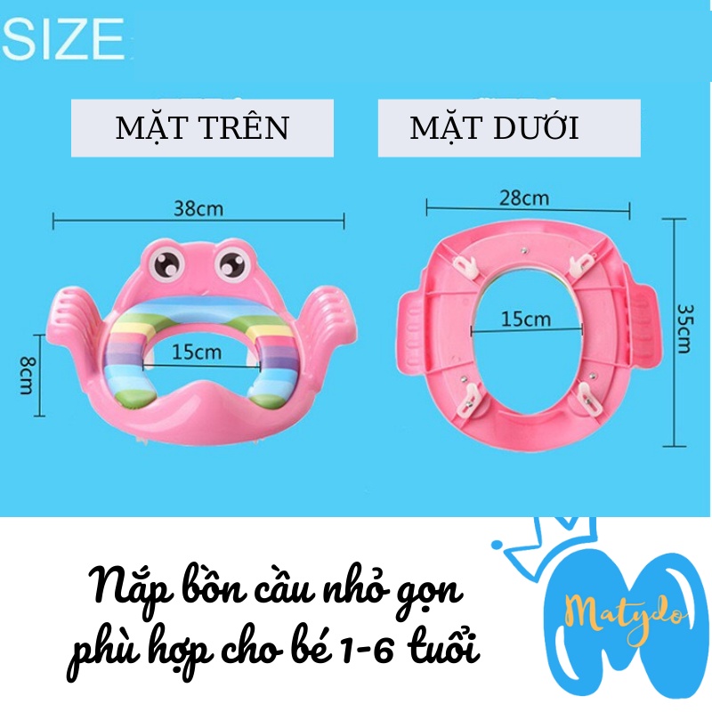 Bệ thu nhỏ bồn cầu có tay cầm cho bé tiện dụng bệ ngồi toilet vệ sinh cho bé từ 1 đến 6 tuổi