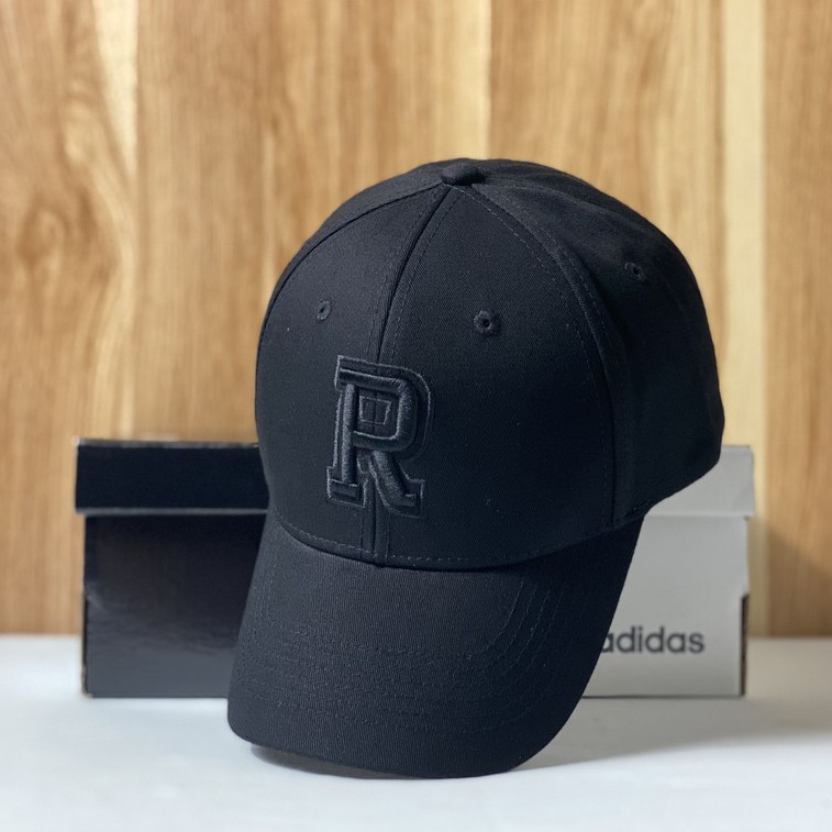 Mũ lưỡi trai, Nón kết xuất khẩu Zeni Store thêu nổi chữ &quot;R&quot; đen Siêu HOT Freeship, Full Hộp