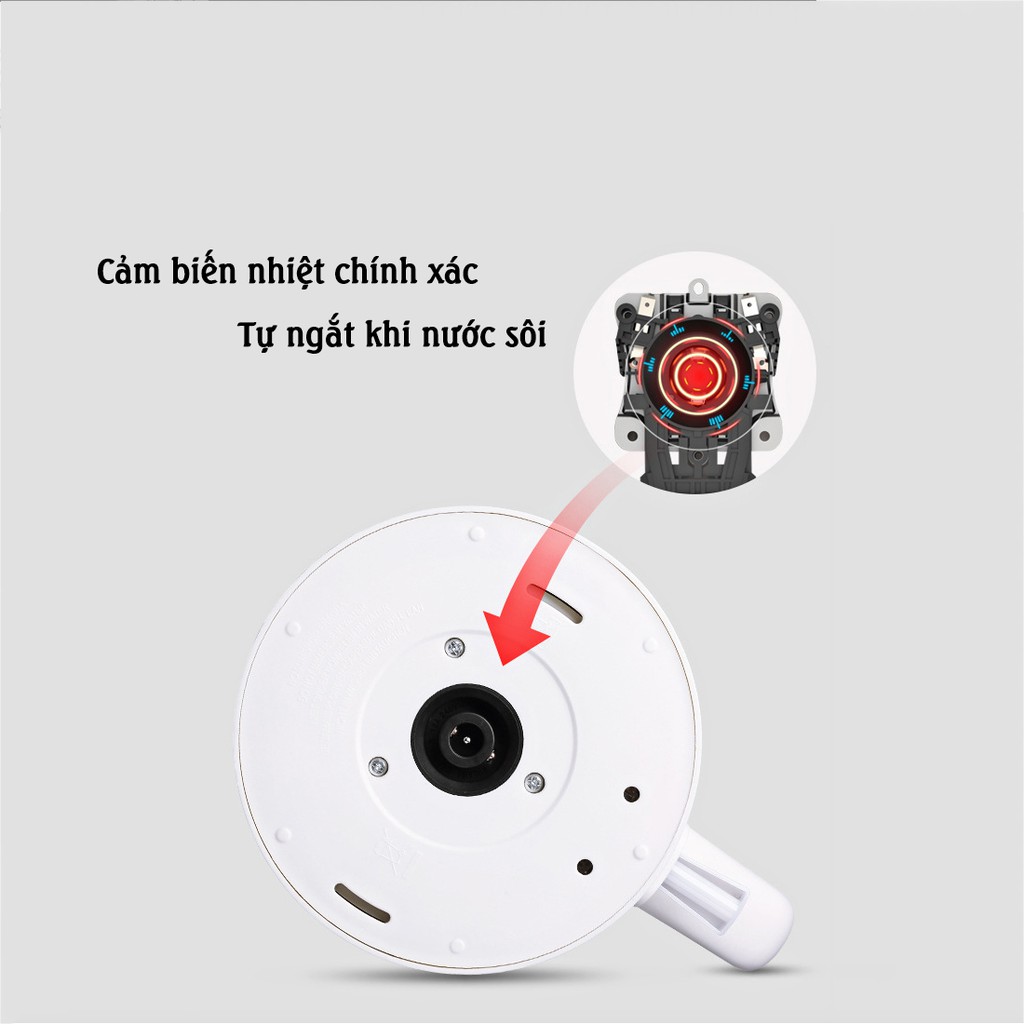 [AN TOÀN Chống bỏng - Chống tràn] Ấm siêu tốc LOTOR, 1.7 lít, 02 lớp chống nhiệt, công suất 1500W