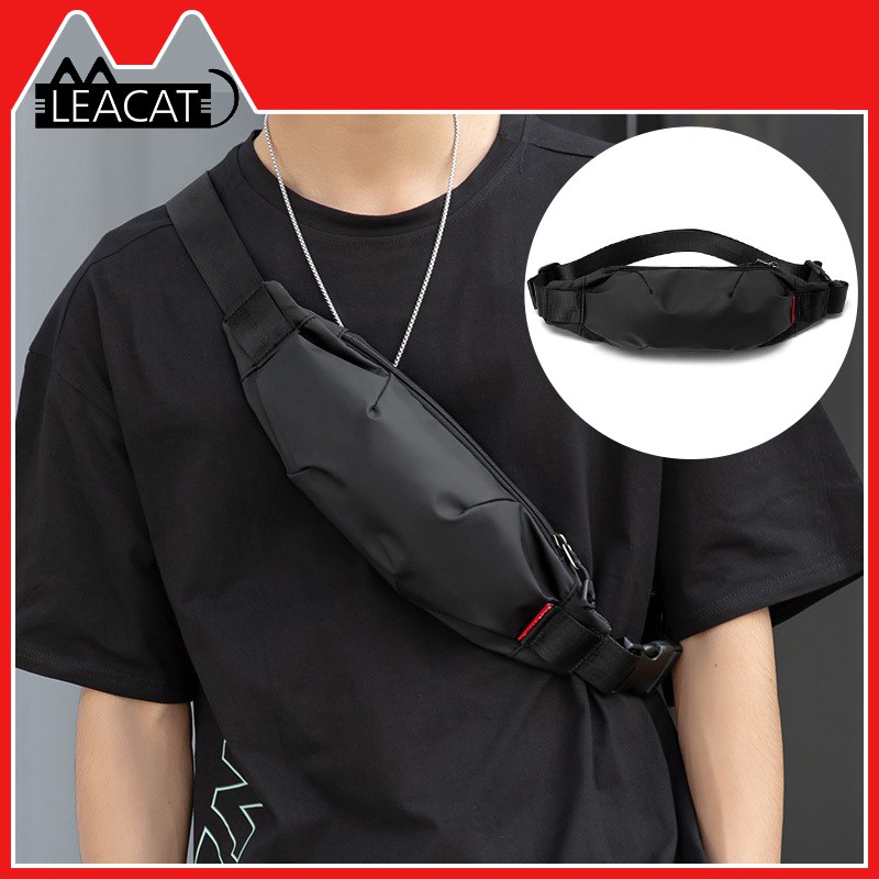 🔥Ready Stock🔥 【Leacat】 Nam Fanny Pack Thanh thiếu niên Thể thao ngoài trời Chạy xe đạp Đạp xe Túi thắt lưng Thời trang Nam Túi đeo vai Du lịch Túi đựng điện thoại