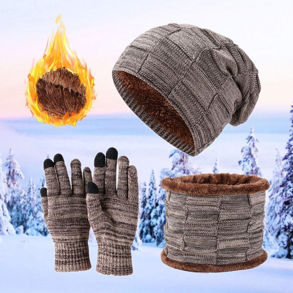 EBINLANDS Mũ beanie Dày Giữ Ấm Có Thể Chạm Màn Hình Cảm Ứng
