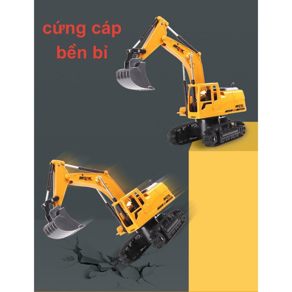 Máy xúc điều khiển từ xa đồ chơi cho bé có gầu sắt, bánh xích, đồ chơi điều khiển từ xa cho trẻ em BOBIKIDS MX01