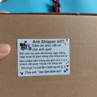 100 Tem Dán Cảm Ơn Shipper Kích thước 7x5cm