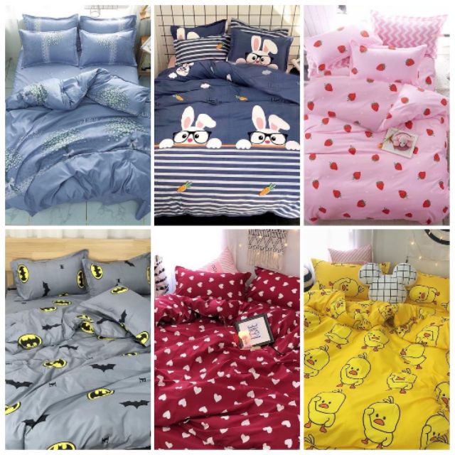 Trọn Bộ 5 món Vỏ Chăn Ga Gối Cotton poly nhập khẩu Hàn Quốc (được chọn mẫu)