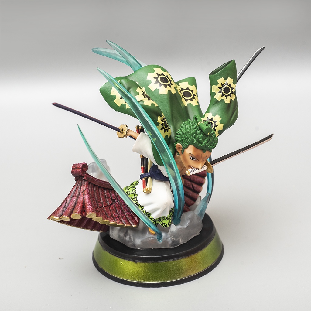 Mô hình One Piece Zoro Wano trên mái miniver cao 13cm Mô hình trang trí Zoro wano Haki Shop