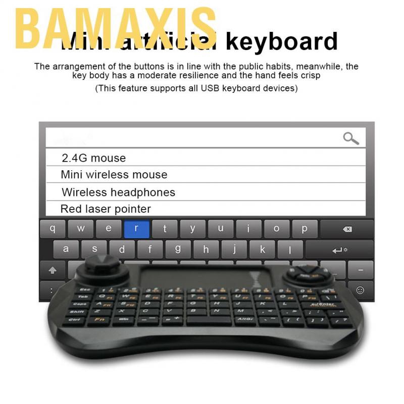 Bamaxis X3 2.4G Multifunction Wireless Keyboard and Mouse  Mini Touch with Large Panel Remot