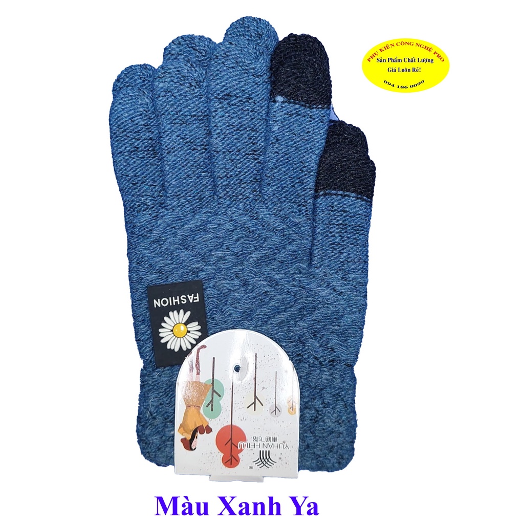 GĂNG TAY BAO TAY NỮ Loại cảm ứng Chất liệu len dày êm Gắn hoa FASHION Thương hiệu YUHAN FEILU Chống nắng, Bảo vệ da tay