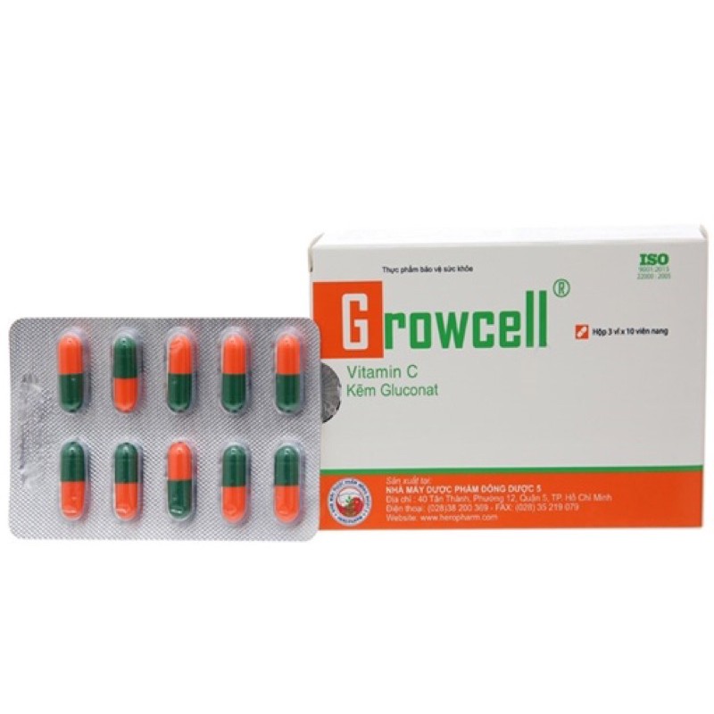 Viên uống Growcell Hộp 30 viên - ngừa mụn, sáng da, tăng đề kháng
