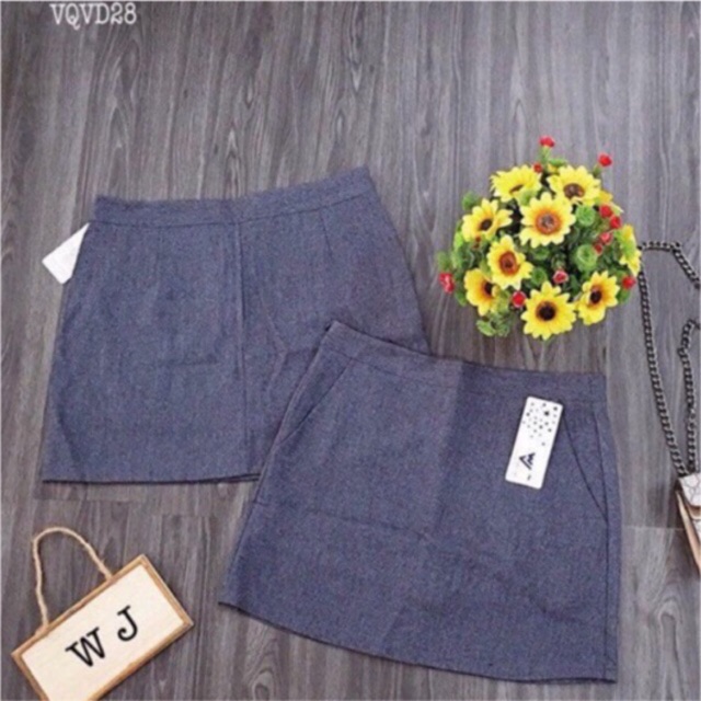 💖Váy quần xám đậm 2 túi xéo Bigsize