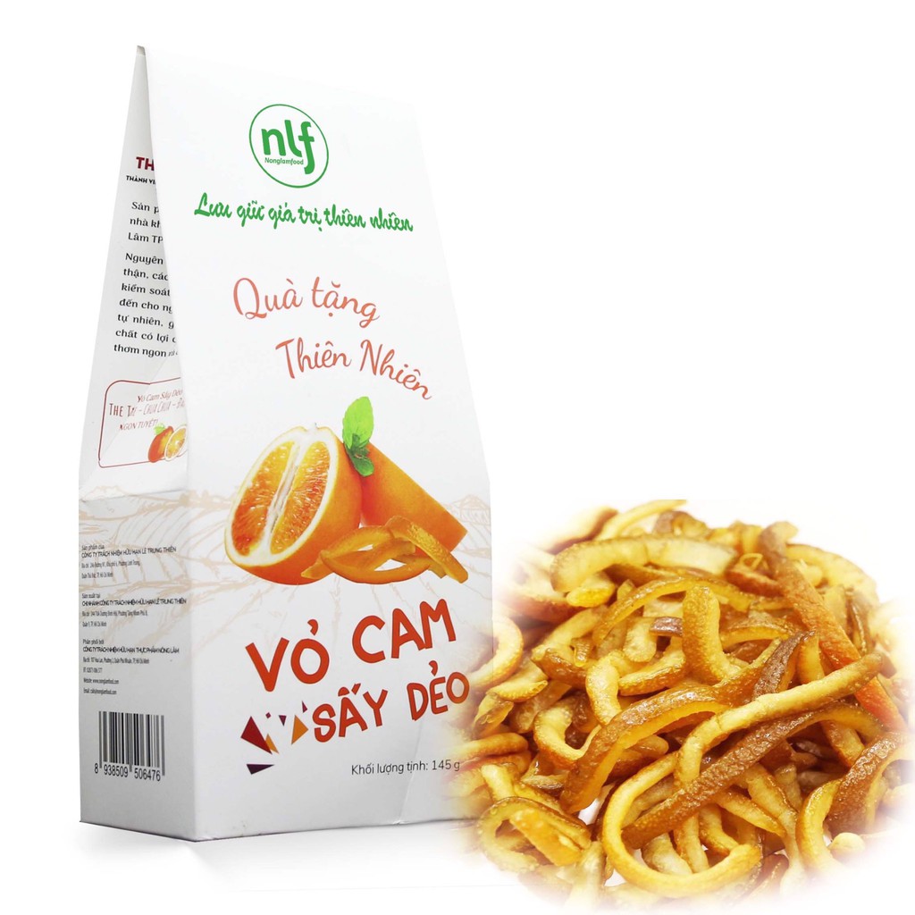 VỎ CAM ORGANIC SẤY DẺO 145GR-NÔNG LÂM FOOD