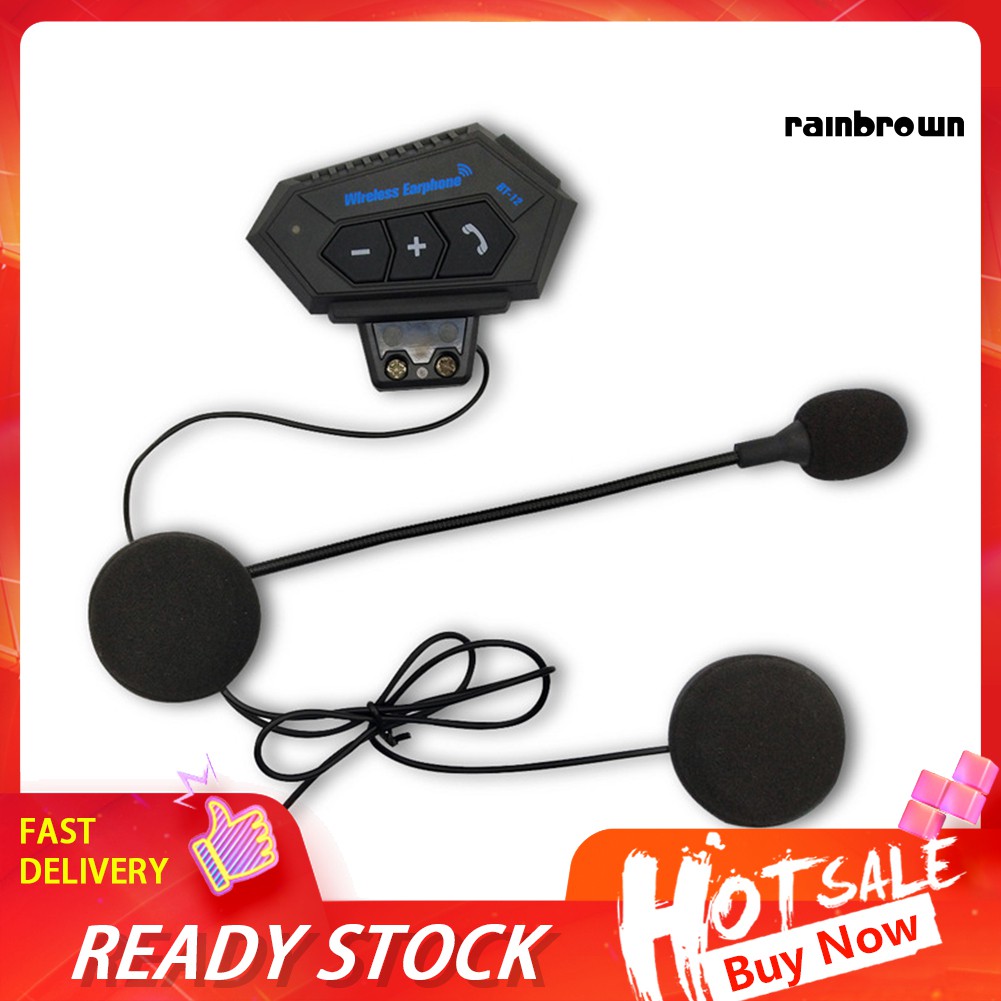 Tai Nghe Bộ Đàm Kết Nối Bluetooth 4.2 / Rej / Bt-12 Và Phụ Kiện