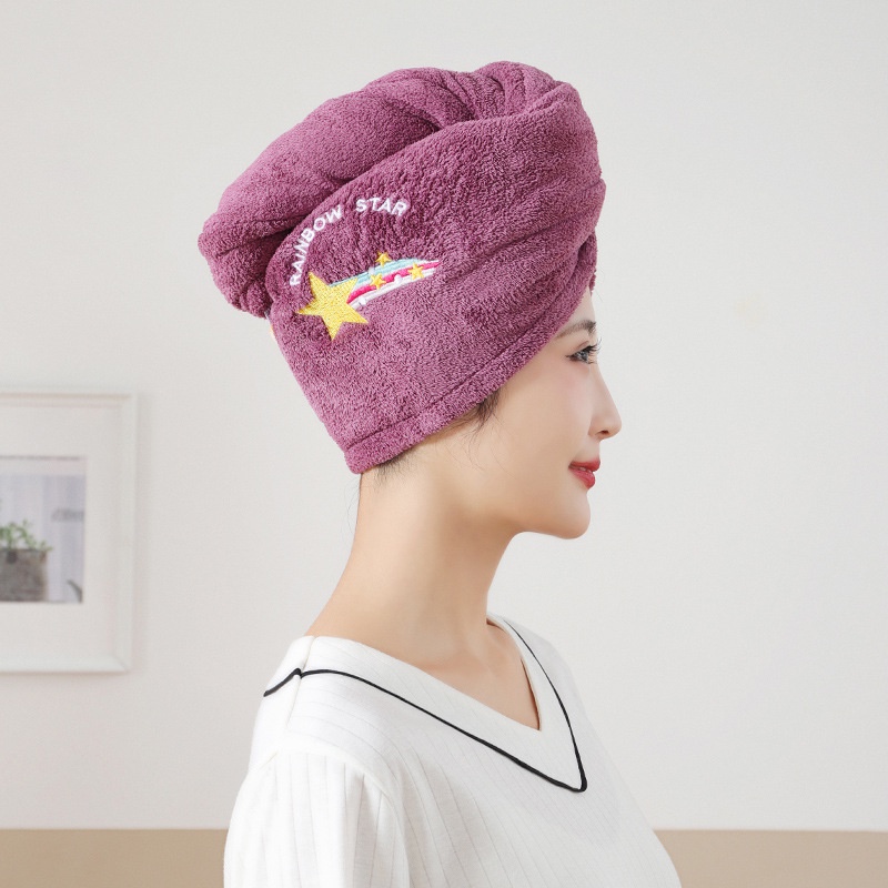 Khăn Cuốn Tóc Hoa Quả Thêu Lông Cừu Hai Lớp 300