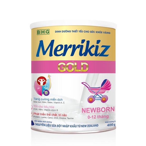 Sữa bột Merrikiz Gold Newborn 400g-900g dành cho trẻ sơ sinh