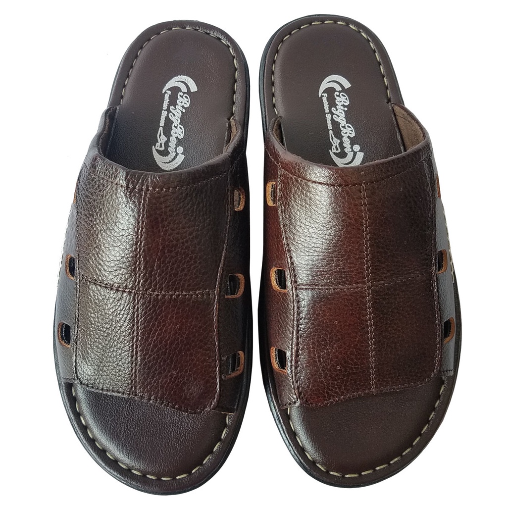 Dép Nam Quai Ngang Da Bò Thật BIGBEN Cao Cấp DN338