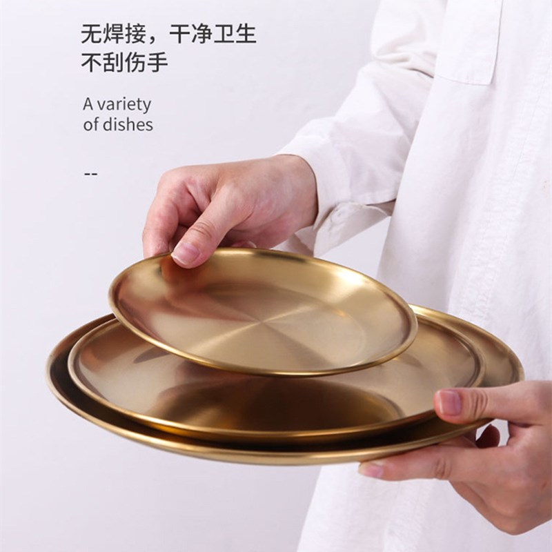 Đĩa Tròn Bằng Thép Không Gỉ 304 Phong Cách Phương Tây