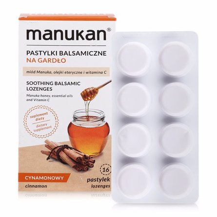 Viên Ngậm Giảm Họ, Đau Rát Cổ Họng Manukan Cinnamon Vị Quế 16 Viên - 0304598