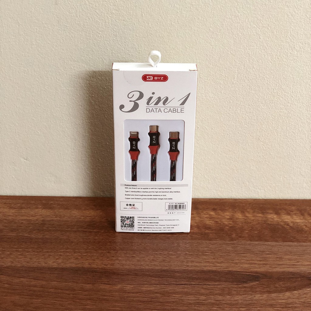 Cáp sạc 3 đầu BYZ BL-675