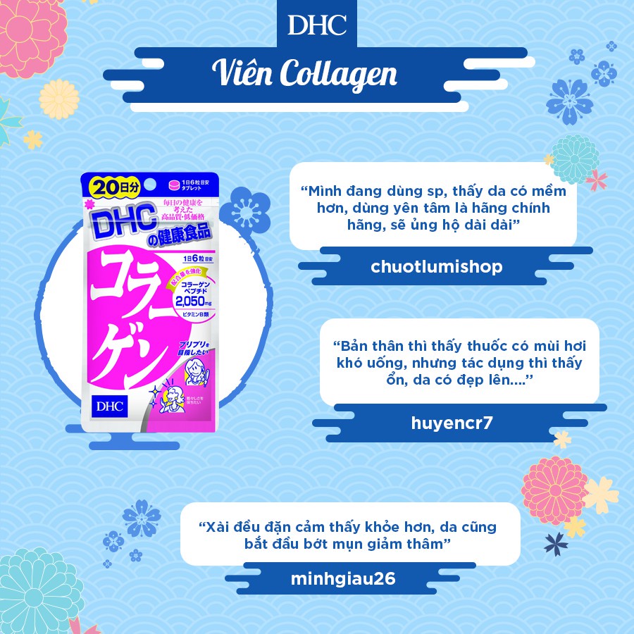 Viên uống chống lão hóa đẹp da DHC Collagen Nhật Bản 30 ngày