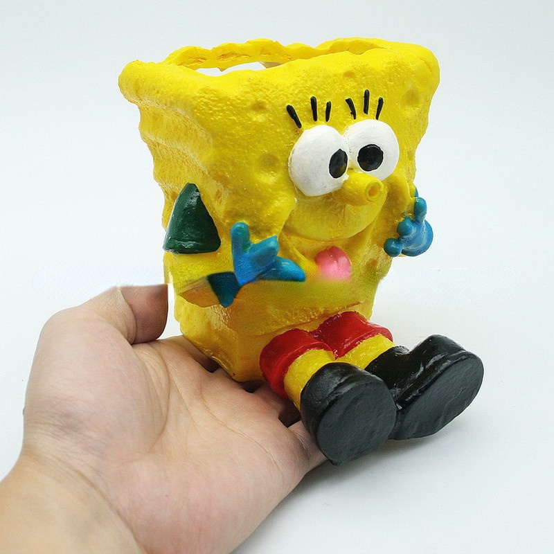 Nhành Cây Giả Bằng Nhựa resin Màu Vàng Ẩn Trang Trí Bể Cá