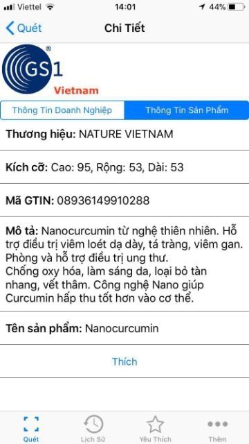 Siêu phẩm - Tinh chất nghệ vàng NanoCurcumin Nature Vietnam (sản xuất theo đề tài của Viện Hàn lâm KHCN Việt Nam)