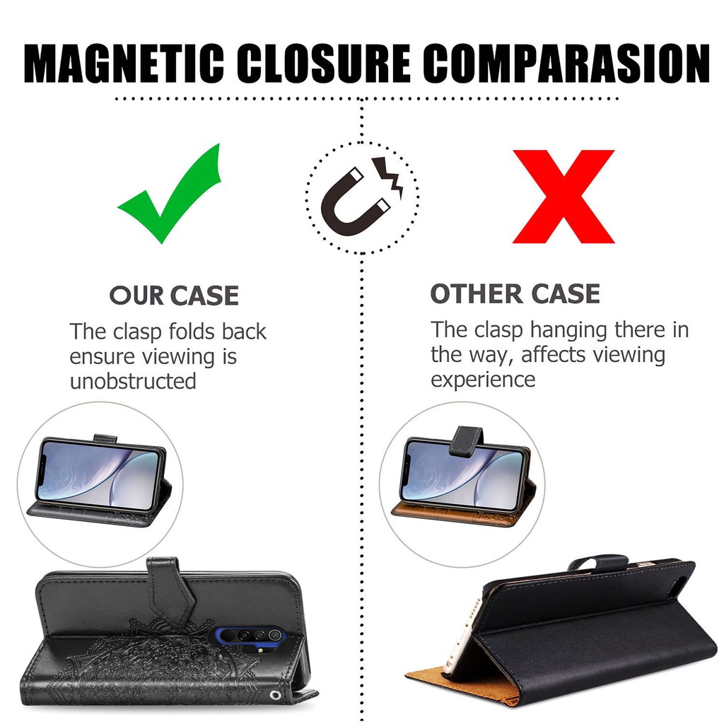 Bao da điện thoại kiểu ví chống sốc hình hoa Mandala kèm khóa gài dành cho Oppo Reno 2 2Z 2F Z 3 10X F11 Pro | BigBuy360 - bigbuy360.vn