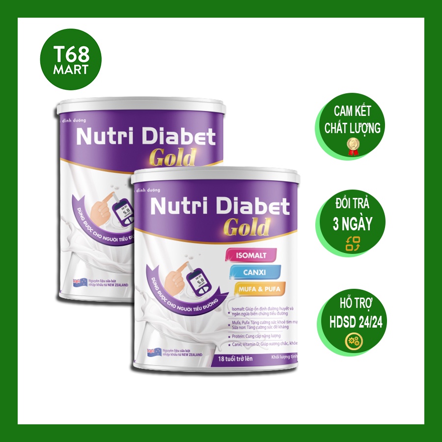 Sữa bột cho người bị tiểu đường Nutri Diabet kiểm soát đường huyết, cung cấp dinh dưỡng, tăng cường sức đề kháng