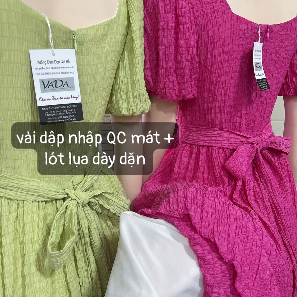 Đầm váy xòe đi biển, dạo phố , dự tiệc 2 MÀU xinh tươi   - Thời Trang VADA (V09)