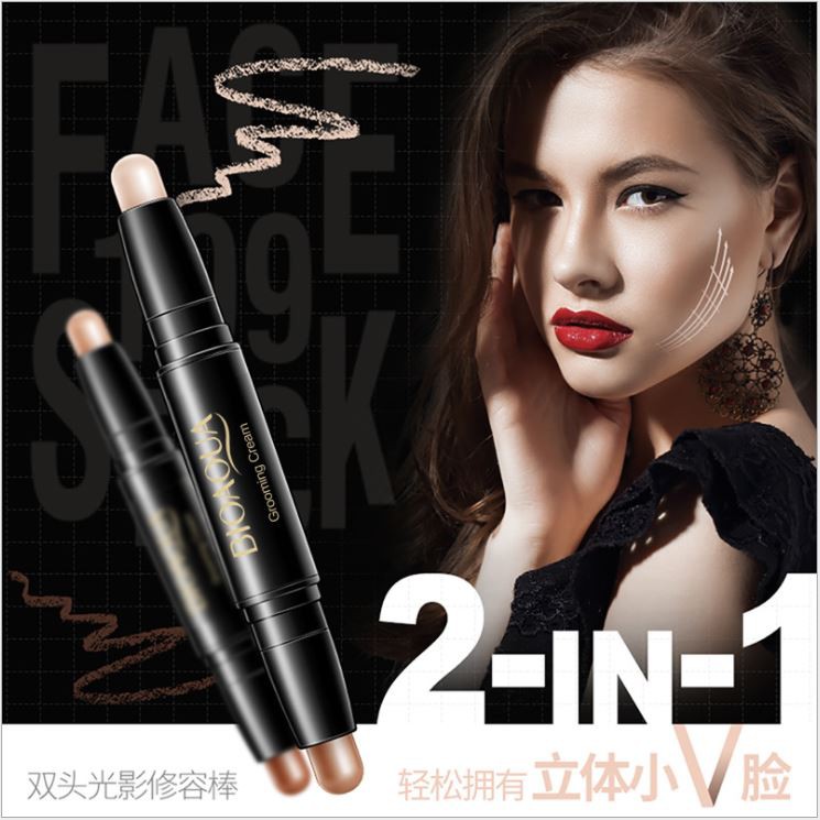 Bút tạo khối, HighLight 2 đầu Bioaqua, bút tạo khối nội địa trung F2 - Sammi beauty