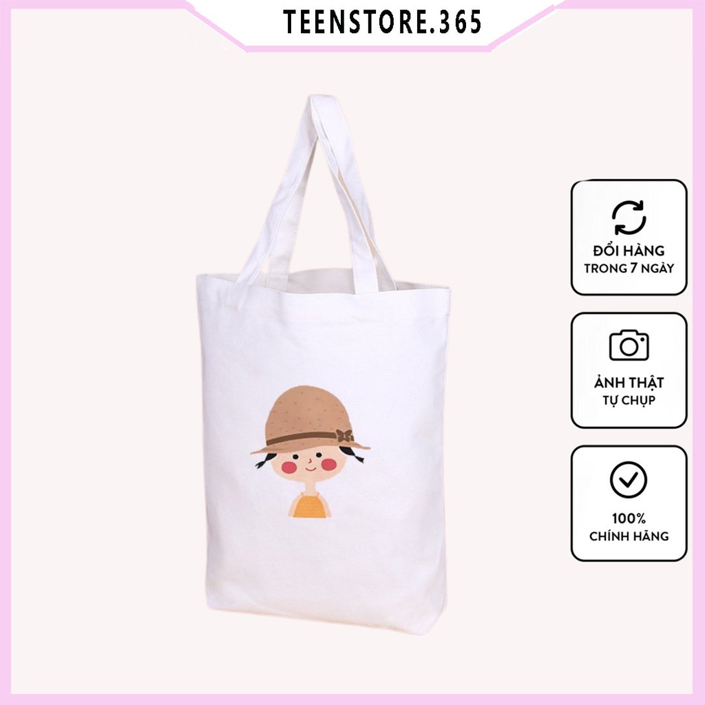 Túi tote in bé gái cute TT05 chất liệu vải kaki hàn kích thước 30*36 cm -Teenstore.365