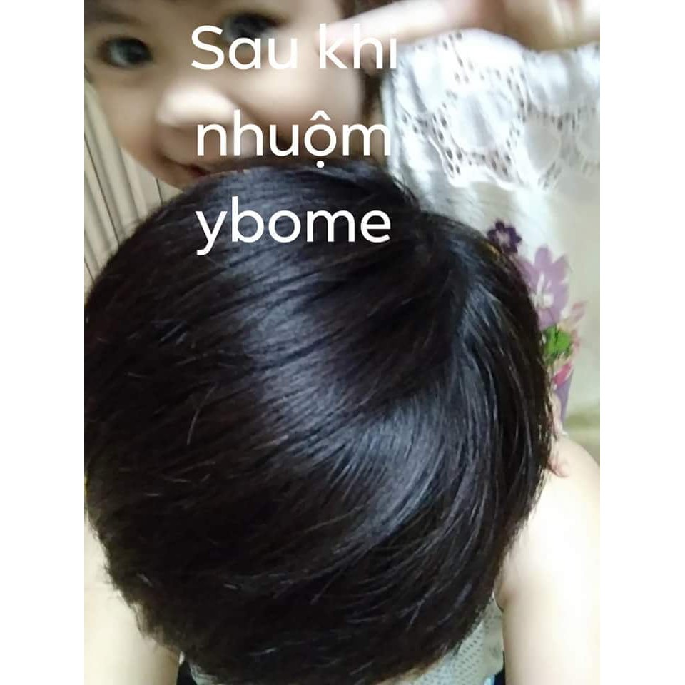 NHUỘM TÓC PHỦ BẠC YBOME [từ thảo dược, chính hãng] an toàn cho sức khỏe, hộp 5 gói, 2 màu nâu và đen, mix màu theo YC