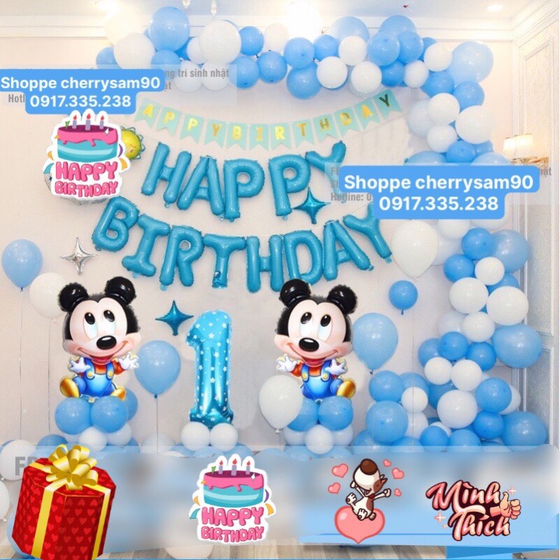 Set Mickey Cả Bộ Kèm Rèm Kim Tuyến Đầy Đủ Siêu Hot