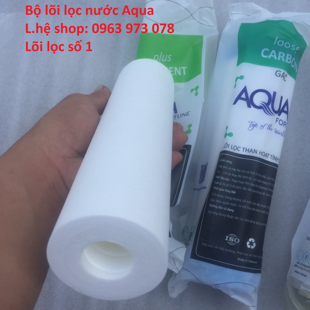 Bộ 3 lõi lọc nước Aqua hàng chính hãng, dùng cho các loại máy lọc nước