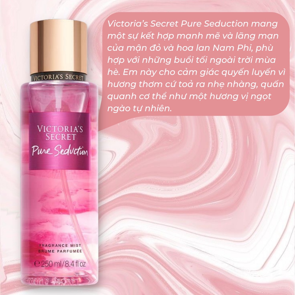 Xịt Thơm Toàn Thân Victoria’s Secret – Pure Seduction Hương Thơm Nhẹ Nhàng Nữ Tính Chai 250ml