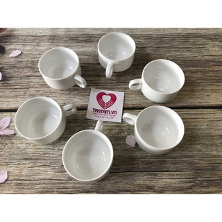 Tách uống cafe sứ trắng Bát Tràng- Combo 6 chiếc