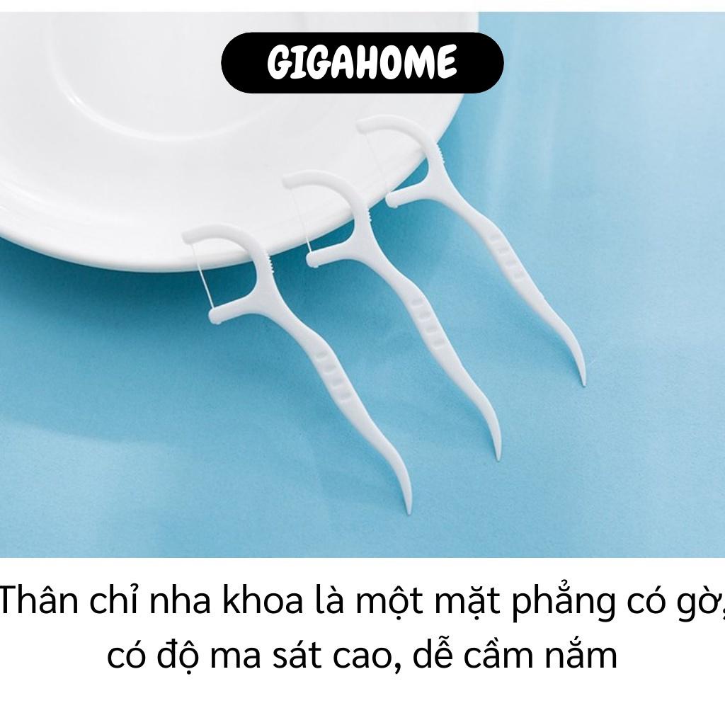 Hộp 50 Tăm Chỉ Nha Khoa GIGAHOME Tiệt Trùng, Vệ Sinh Răng Cao Cấp, Dùng 1 Lần 8557