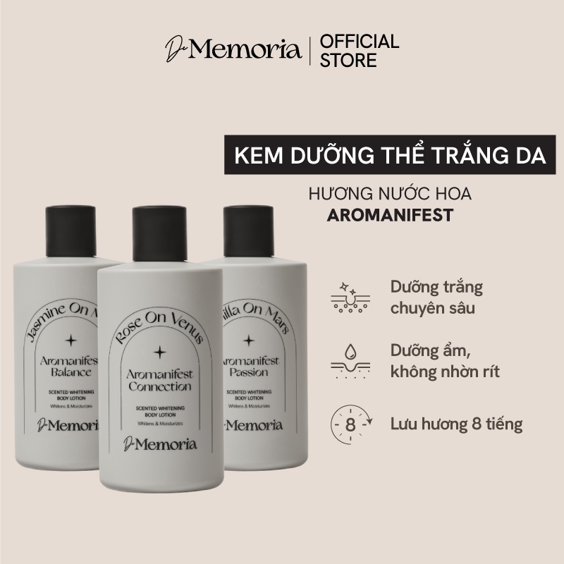 Dưỡng Thể Trắng Da Hương Nước Hoa Thư Giãn De Memoria Scented Whitening Body Lotion 300ml
