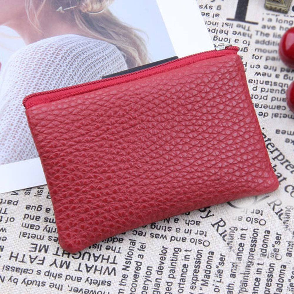 Ví Da Đựng Tiền Xu Có Khóa Kéo Nhiều Màu Thời Trang Cho Nữ