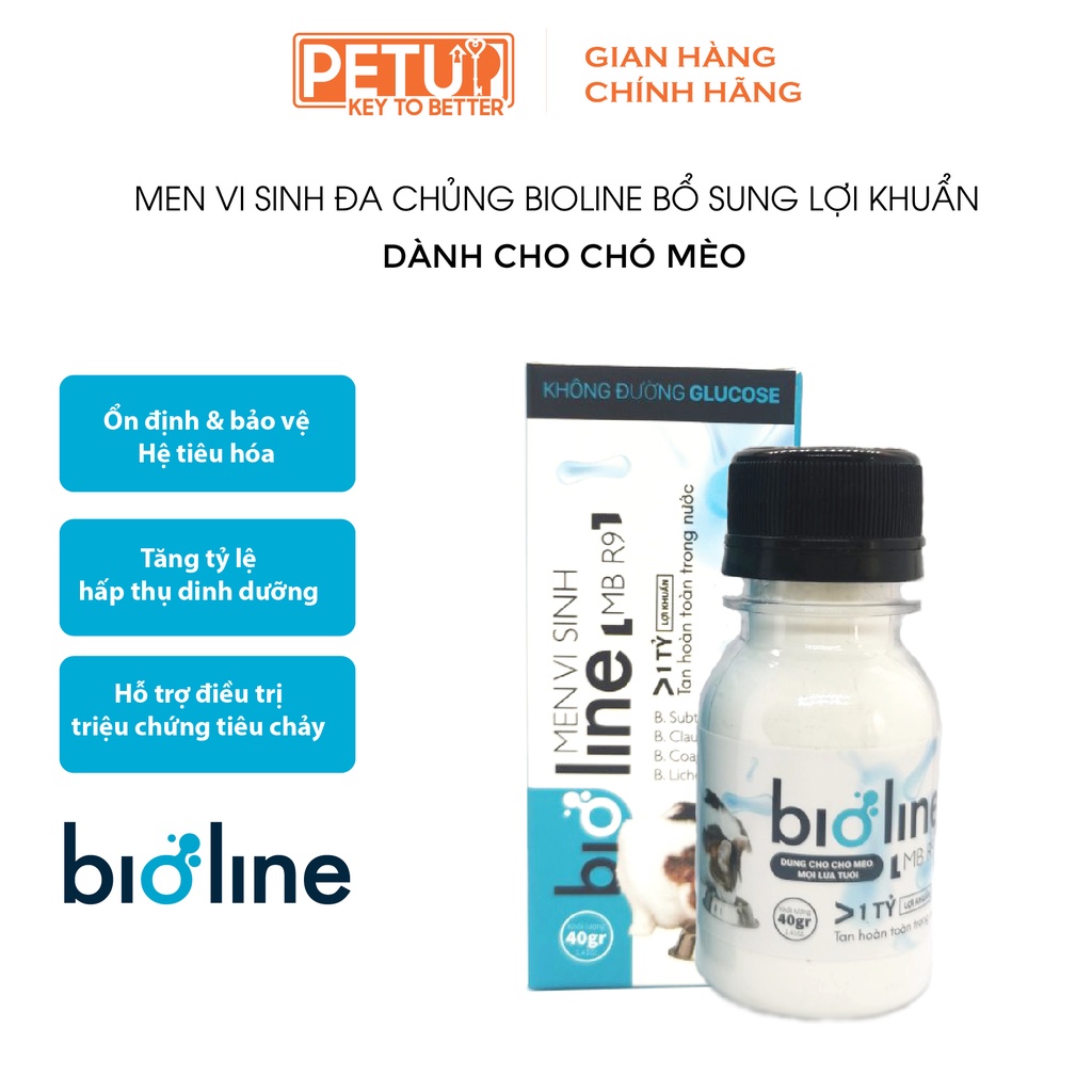 Men vi sinh hỗ trợ tiêu hóa dành cho chó mèo PetUp Bioline