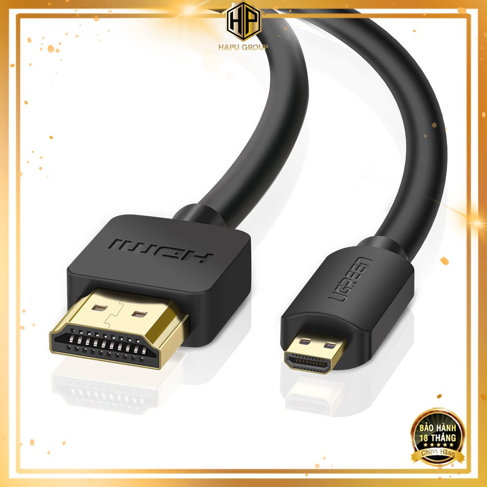 Cáp Micro HDMI sang HDMI Ugreen HD127 hỗ trợ Full HD chính hãng - Hapugroup
