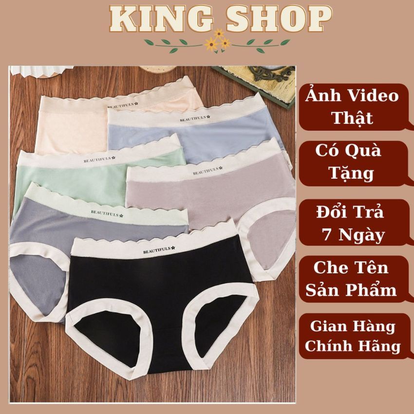 Quần lót nữ cao cấp chất liệu cotton, quần chíp đơn giản đáng yêu ôm dáng kháng khuẩn thoáng mát Kingshop L058