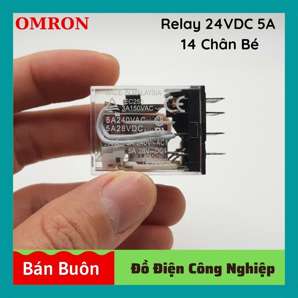 Relay omron 24v 14 chân, rơ le trung gian 24v