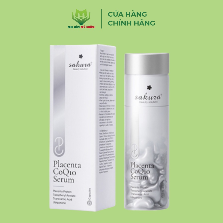 Serum dưỡng trắng da chống lão hóa tinh chất nhau thai cừu Sakura Placenta COQ10 40 viên - Mỹ Phẩm Mai Hân