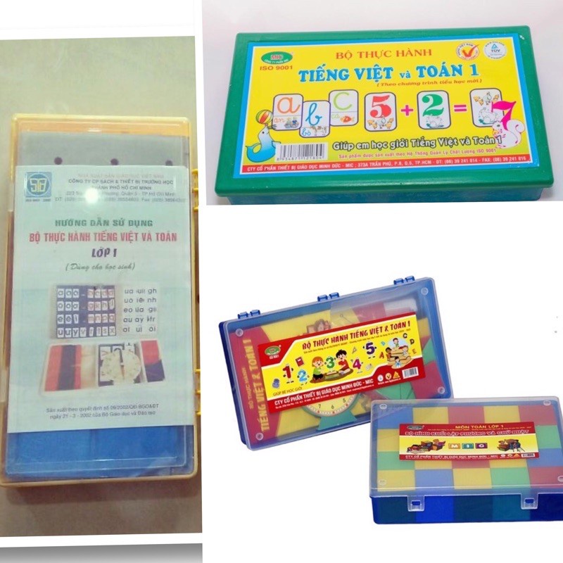 [Đồ Dùng Học Tập] Bộ thực hành toán + tiếng Việt lớp 1  (MIC) theo chuẩn khung giáo dục hiện hành