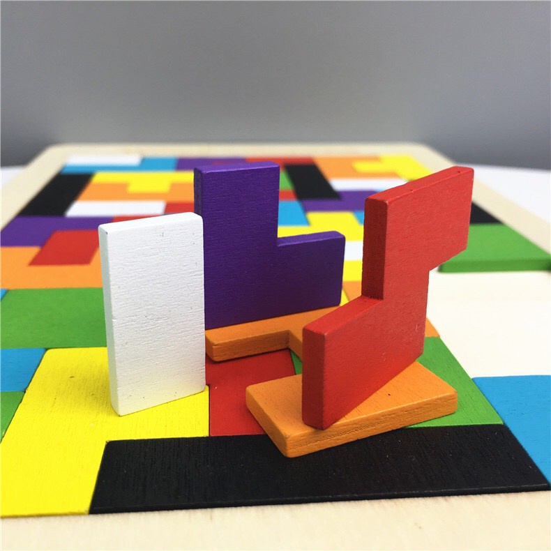 Đồ Chơi Gỗ Trò Chơi Xếp Gạch - Đồ Chơi Xếp Hình Thông Minh Cao Cấp Montessori Size Đại