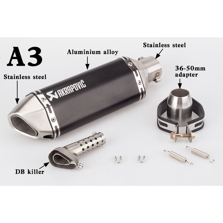 Ống Pô Giảm Thanh In Logo Akrapovic Chuyên Dụng Cho Xe Mô Tô