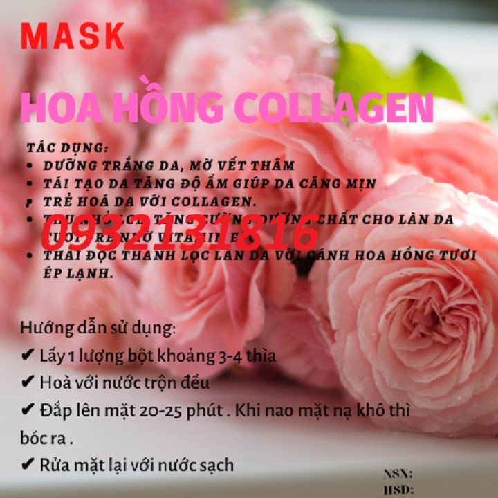 Mask dẻo collagen cánh hoa hồng