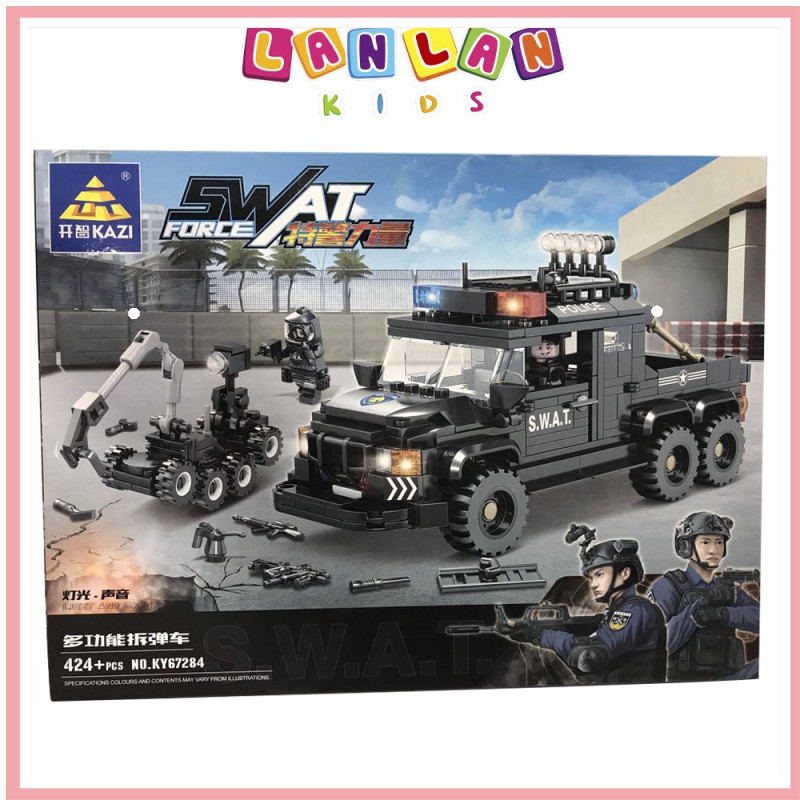 Đồ chơi xếp hình lắp ráp lego xe bọc thép Swat Force siêu ngầu cho bé vui chơi